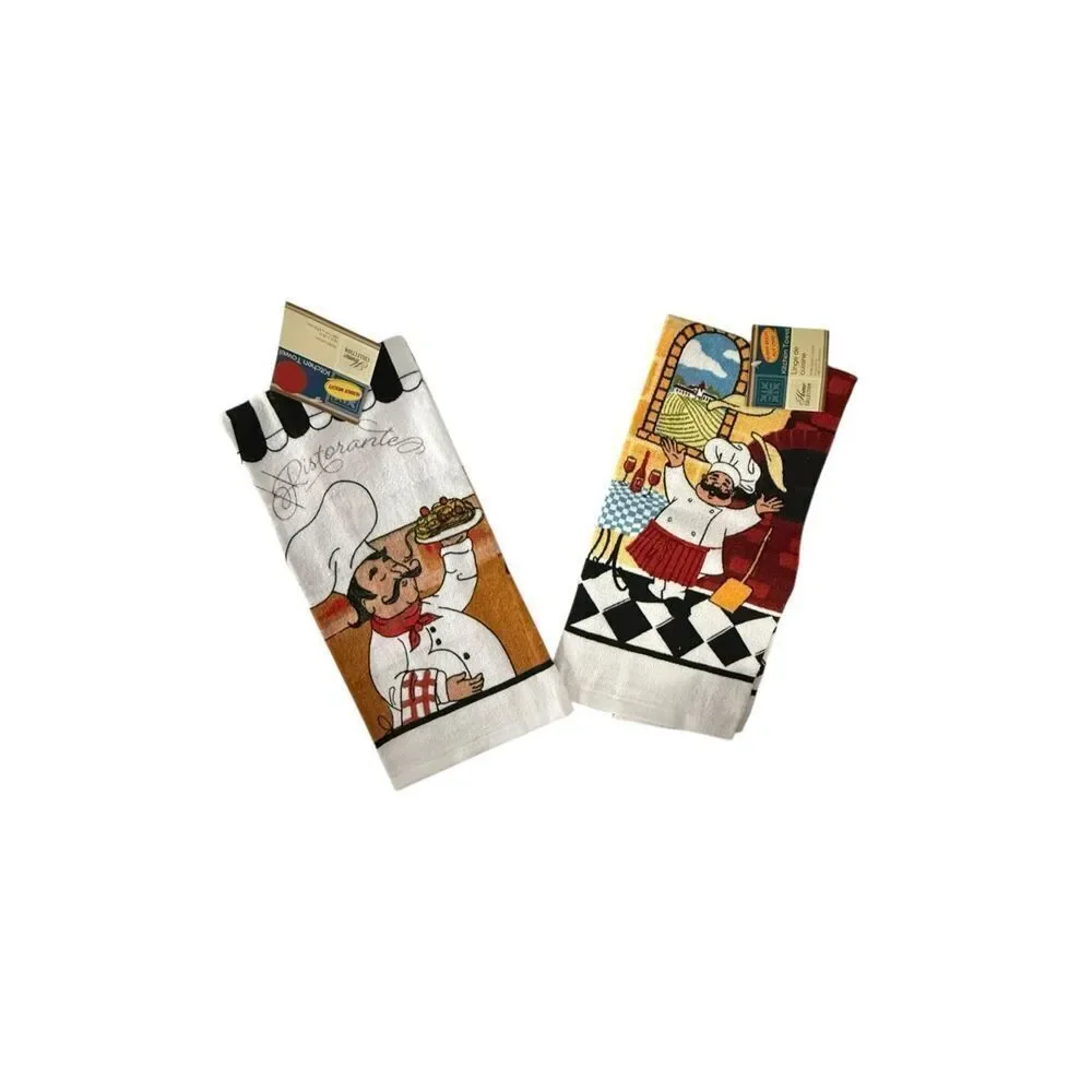 Home Collection - Kitchen Linen Set Includes 2 Dish Towel 2 Pot Holders 1 Oven M